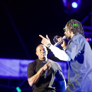 Dr. Dre and Co-Entertainer Perform on Coachella 2012 Stage