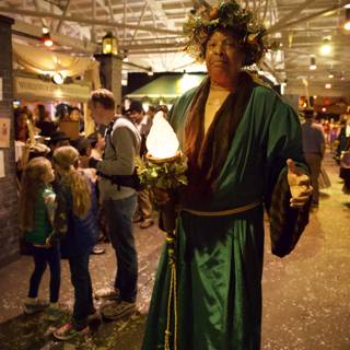 The Enigmatic Man in the Green Robe at Dickens Christmas Fair