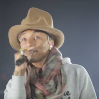 Pharrell Williams rocks the Sun Hat at O2 Arena
