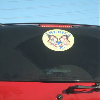 Emblem Sticker on Red Car