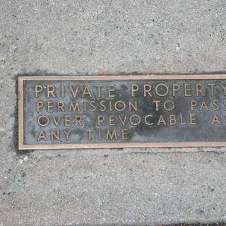 Private Property Plaque