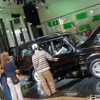 Black SUV with Open Hood at LA Auto Show 2002