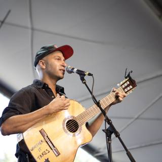 Tom Morello Rocking Coachella Stage with Acoustic Guitar