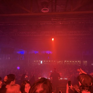 Skrillex and Four Tet Concert with Red Stage Lighting