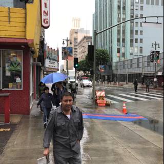 A Rainy Day Walk in Los Angeles