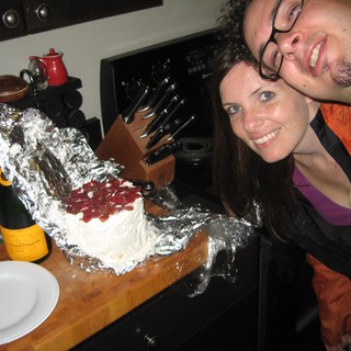 Penelope and Dave Celebrate with Anniversary Wedding Cake