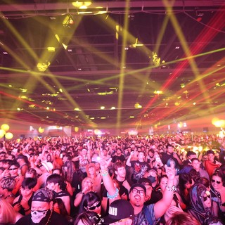 Massive Indoor Crowd Electrified by Laser Light Show