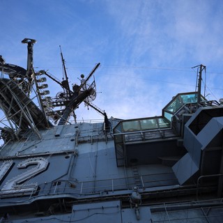 Naval Superstructure and Communication Tower from Below