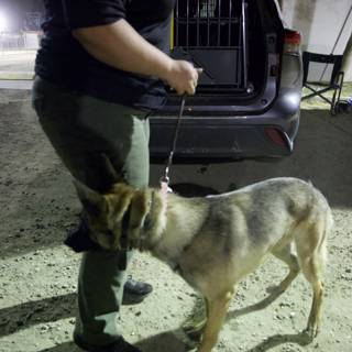 Duty Calls: A Night Scene with a Police Dog at Coachella 2024