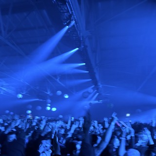 Electric Blue Concert Atmosphere at Electronic Music Show