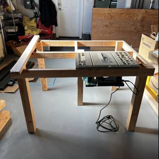 Factory Workshop with Table and Power Tool