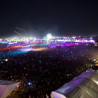 Illuminated Crowd at Coachella Music Festival