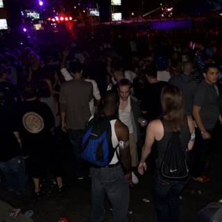 Nightclub Crowd Wearing Urban Accessories