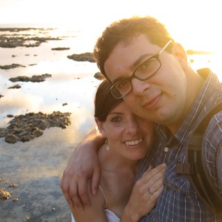 Couple Embracing at Golden Hour on Fiji Reef