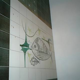 The Fish Mural in Marcus' Bathroom