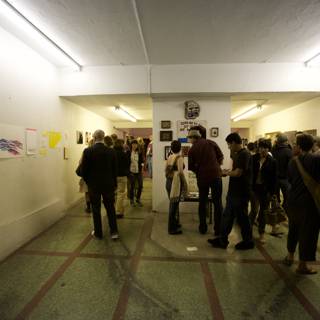 Artistic Gathering in a Hospital Corridor