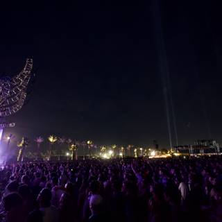 Night-time Crowd at Coachella Music Festival