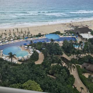 Aerial View of the Summer Haven Resort's Beach and Pool