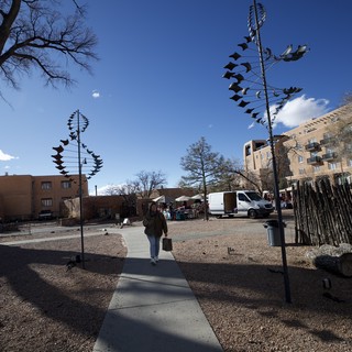 Kinetic Wind Sculptures in Santa Fe Plaza