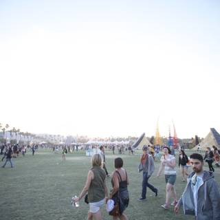Crowd Walking through Fields at Coachella 2012