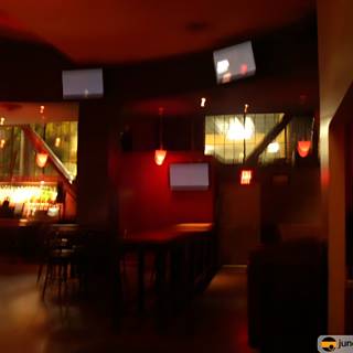 Blurred TV in Cozy Pub