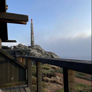 A View of the Jenner Lighthouse from the Deck of a House