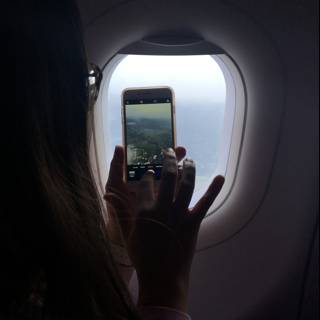 Airplane Window Selfie
