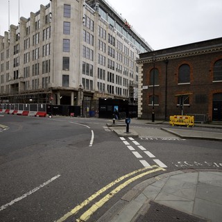 Urban Construction Zone on Overcast London Street