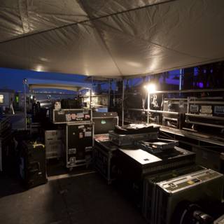 Stage Setup with High-Tech Electronics
