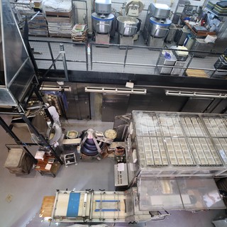 Aerial View of Commercial Kitchen Production Floor
