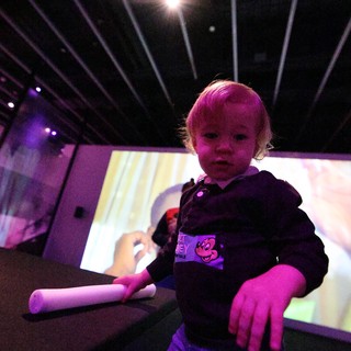 Toddler at Baby Rave Interactive Art Experience