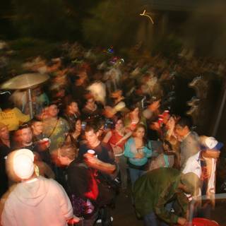 NYE 2005: Club-goers gather around fire hydrant