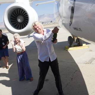 Richard Branson's Private Jet Takes Flight