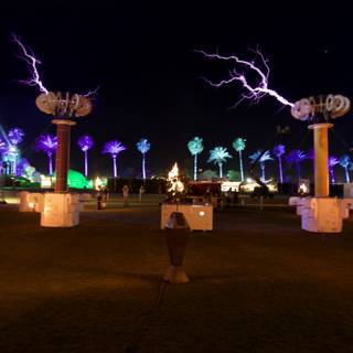 Illuminated Oasis at Night