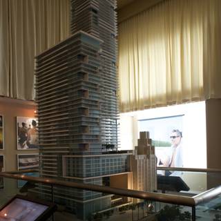 Model of a Tall Building with a Cozy Living Room
