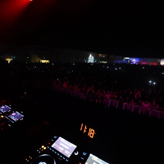 DJ Booth View Over Massive Wobbleland Festival Crowd