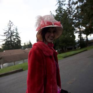 Pink Coat and Sun Hat