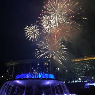 Fireworks Light Up the Sky over Civic Center Mall’s Fountain