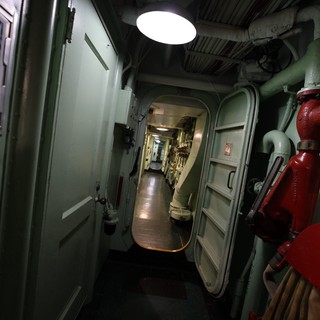 Narrow Corridor Aboard Historic Naval Vessel USS Hornet