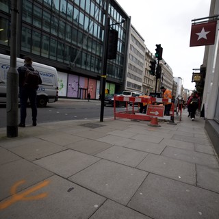 Urban Street Construction Scene in London