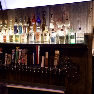 Backlit Spirits Display at Santa Fe Bar