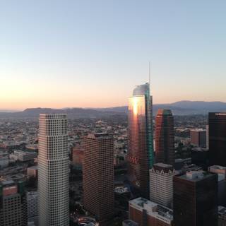 The Los Angeles Tower Overlooks the City Skyline