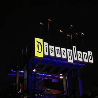 Disneyland Sign Illuminates the Night