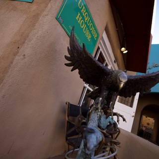 Bronze Eagle Sculpture Outside Turquoise House Shop