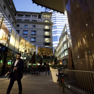 Modern Urban Courtyard at Twilight in London