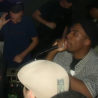 Nightclub Performance with Microphone