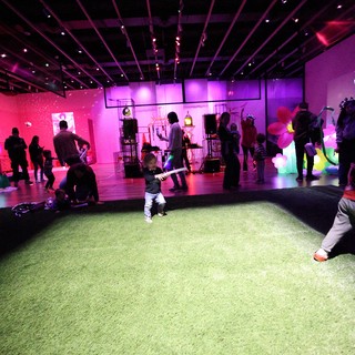 Colorful Interactive Art Installation at Baby Rave Event