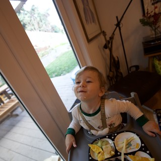 Toddler's Joyful Christmas Eve Dinner at Home