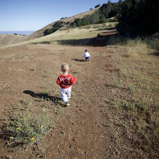 Two Young Explorers Hiking Mount Diablo Trail