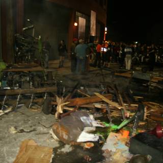 Debris After Vandalism